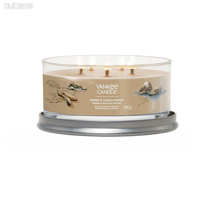 sviečka YANKEE CANDLE vôňa AMBER and SANDALWOOD TUMBER STREDNÁ 5 knôtov