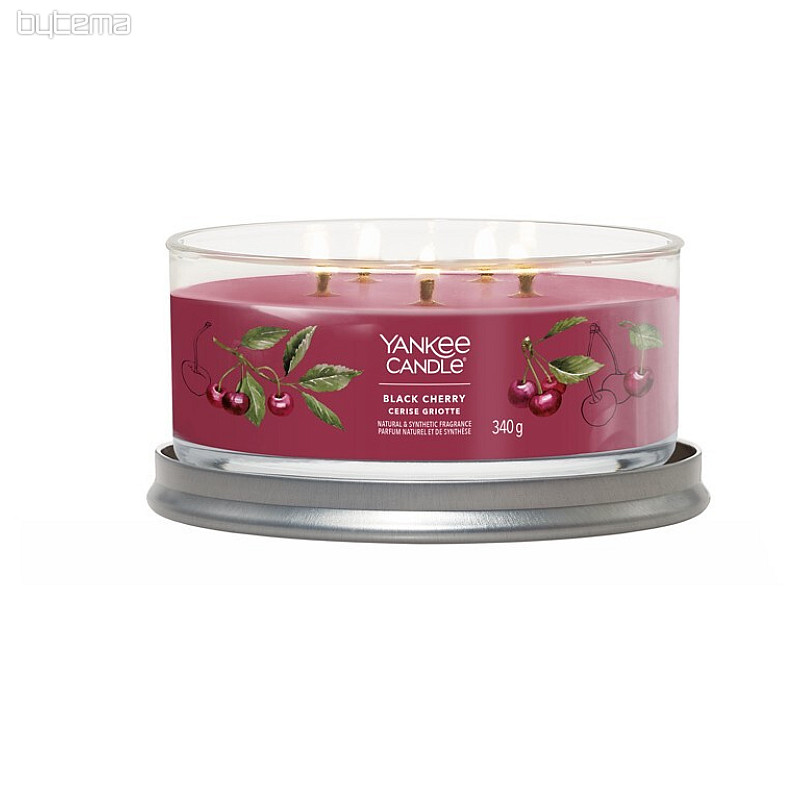 sviečka YANKEE CANDLE vôňa BLACK CHERRY TUMBER STREDNÁ 5 knôtov