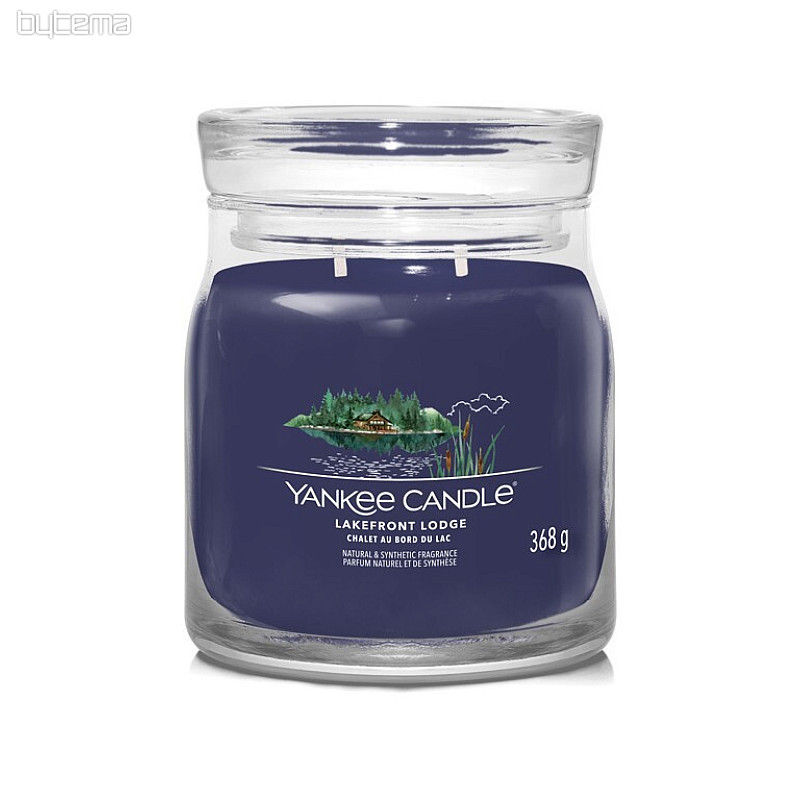 sviečka YANKEE CANDLE vôňa LAKEFRONT LODGE SKLO STREDNÉ 2 knôty