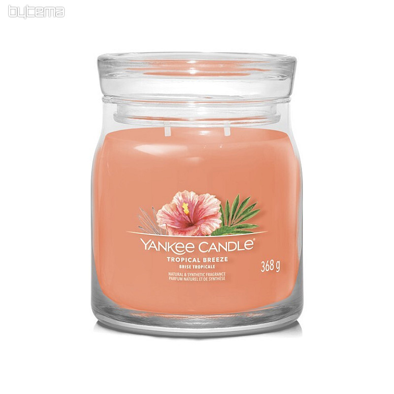 sviečka YANKEE CANDLE vôňa TROPICAL BREEZE SKLO STREDNÉ 2 knôty