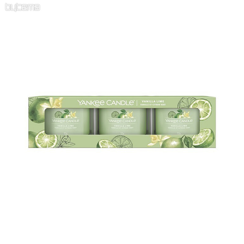 sviečka YANKEE CANDLE vôňa VANILLA LIME SADA 3 kusov