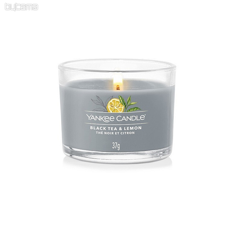 sviečka YANKEE CANDLE vôňa BLACK TEA a LEMON V SKLE 37 g