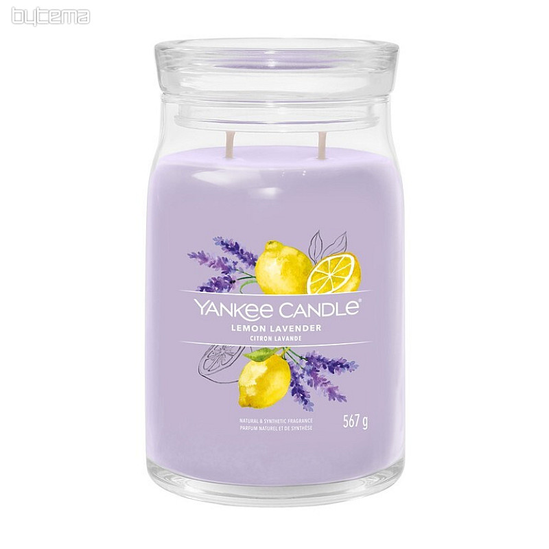 YANKEE CANDLE - LEMON LAVENDER SKLO VEĽKÉ 2 knôty