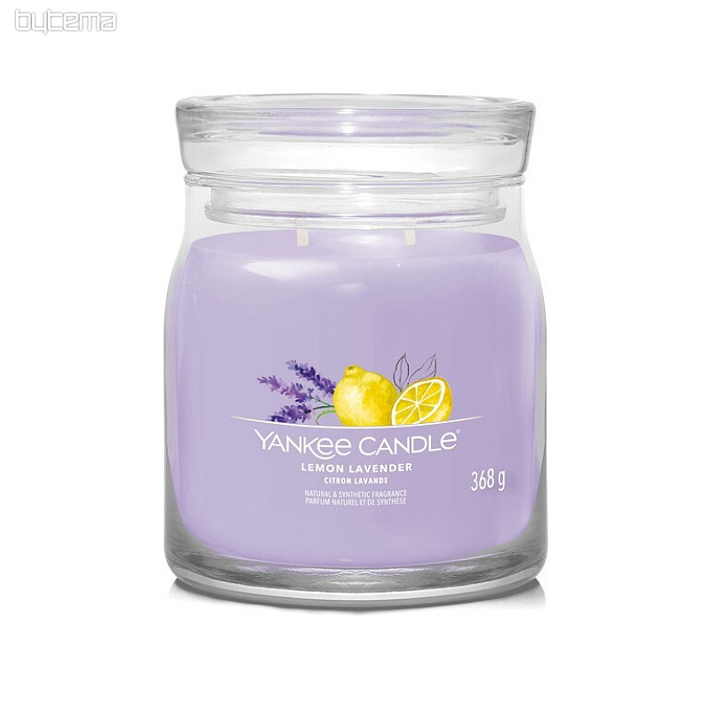 YANKEE CANDLE - LEMON LAVENDER SKLO STREDNÉ 2 knôty