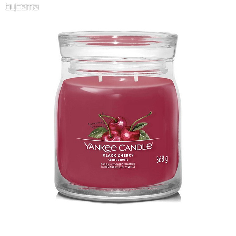 YANKEE CANDLE - BLACK CHERRY SKLO STREDNÉ 2 knôty