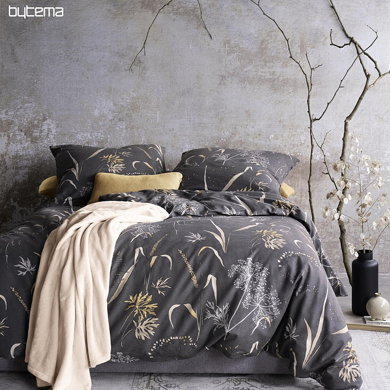 Luxusné flanelové obliečky IRISETTE KOALA 8425-11 LUČNÁ TRÁVA tm. šedá