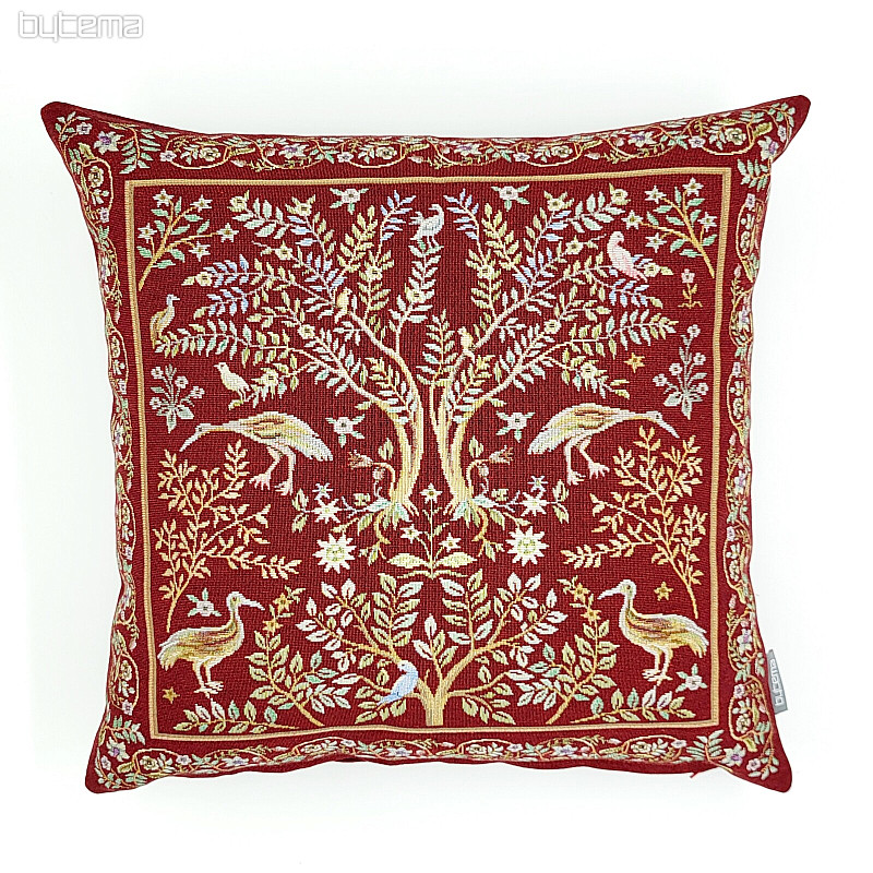 Gobelínový obliečka na vankúš WILLIAM MORRIS bordó