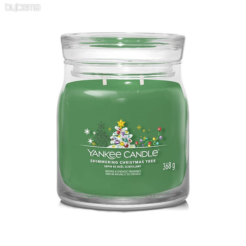 sviečka YC vôňa SHIMMERING CHRISTMAS TREE SKLO STREDNÉ 2 knôty
