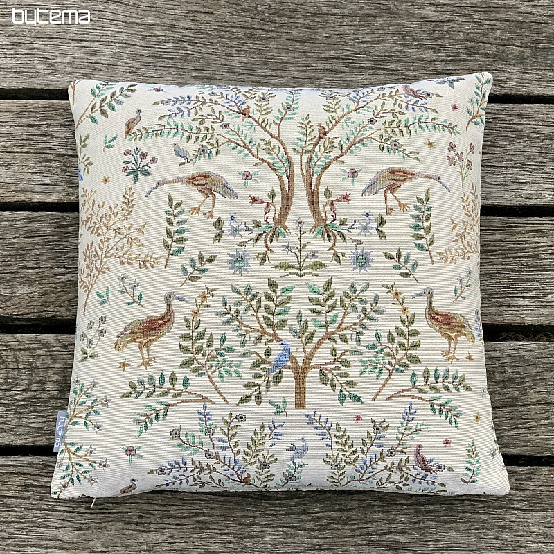 Gobelínový obliečka na vankúš WILLIAM MORRIS béžová - celoplošná