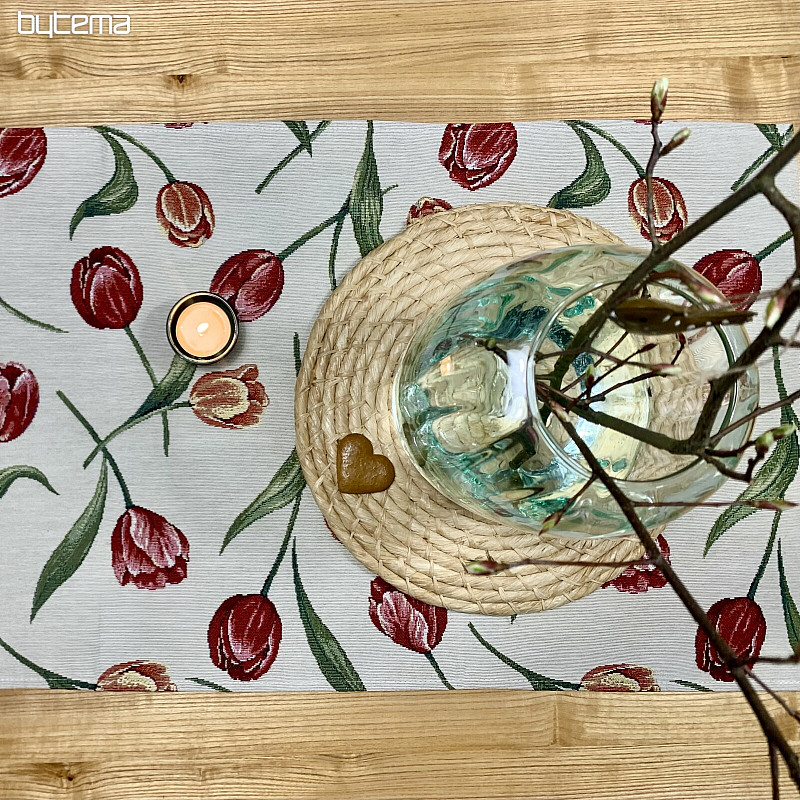Gobelínový obrus a šál TULIPÁNY III veľký vzor