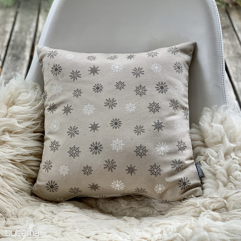 Vianočný dekoračný povlak VLOČKY SIVO BIELE