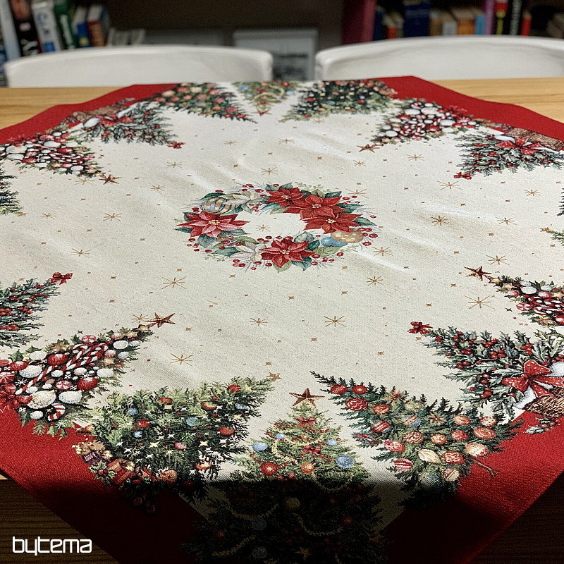 Gobelínový obrus a šál VIANOČNÉ STROMY