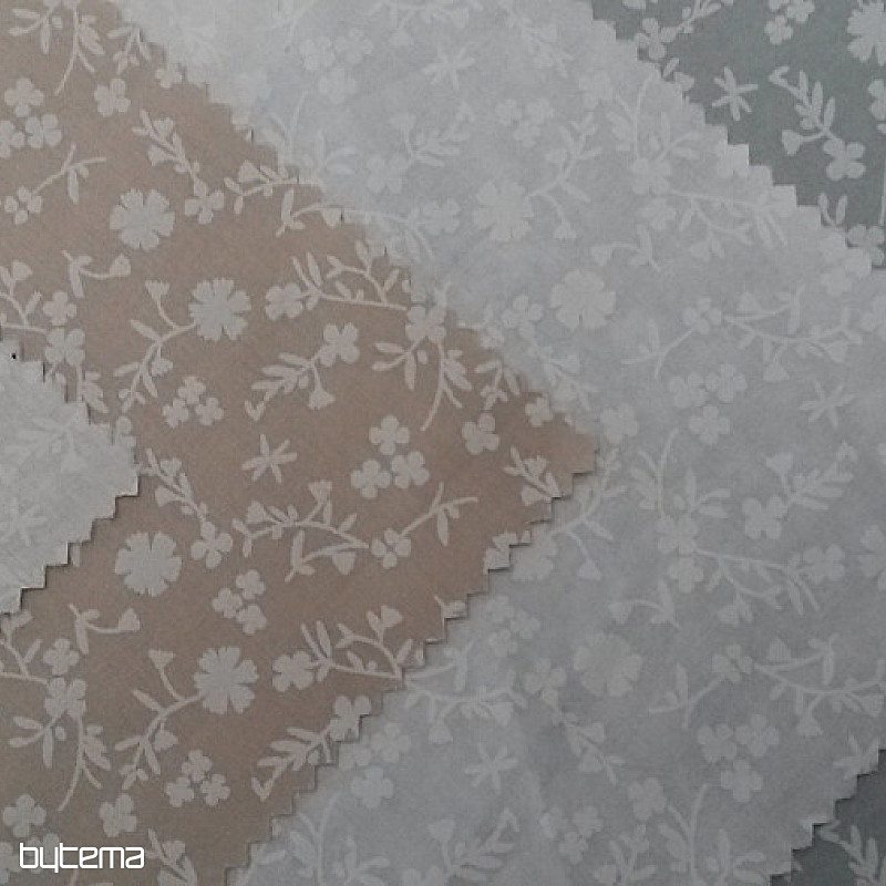 Bavlnená dekoračná látka MARGÉLIE kytička BÉŽOVÁ