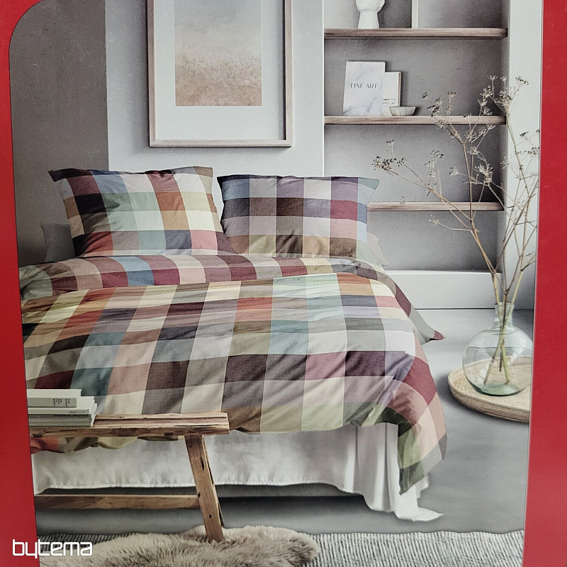 IRISETTE luxusné flanelové obliečky ZOBEL 8600-90 MULTI KOCKY
