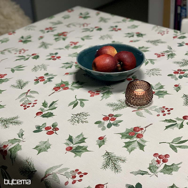 Vianočný obrus a šál CESMÍNA ZELENÁ