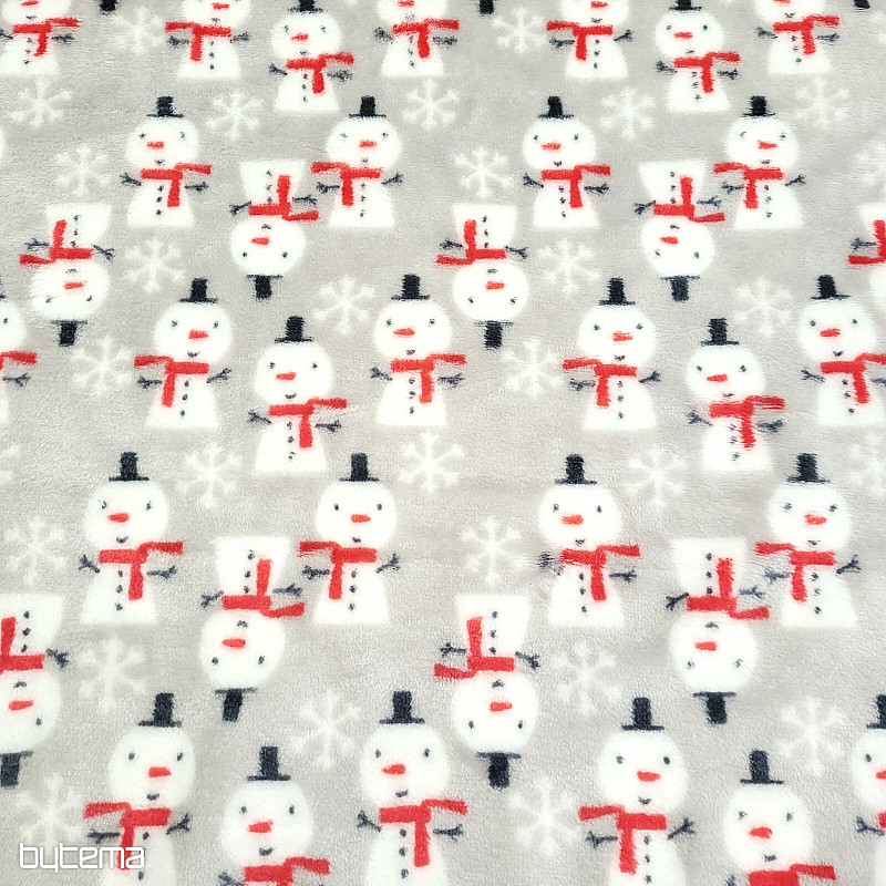 Plyšová látka SNEHULÁCI