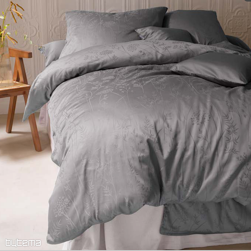 Luxusný bavlnený damask RIO TMAVO SIVÝ