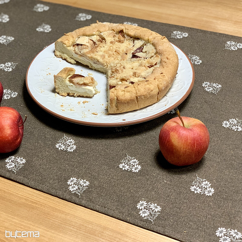 Žakárový šál ALPSKEJ KVETY HNEDÝ