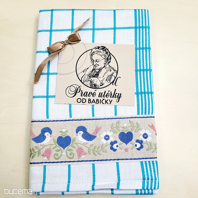 Utierky od BABIČKY TYRKYSOVÉ S VTÁČKAMI