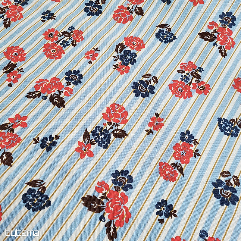 Bavlnená látka MODRÝ PRUH RIMCHA