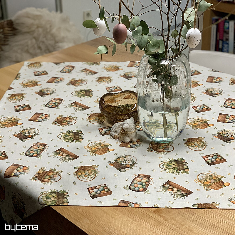 Veľkonočný obrus a šál FAREBNÉ VAJÍČKA