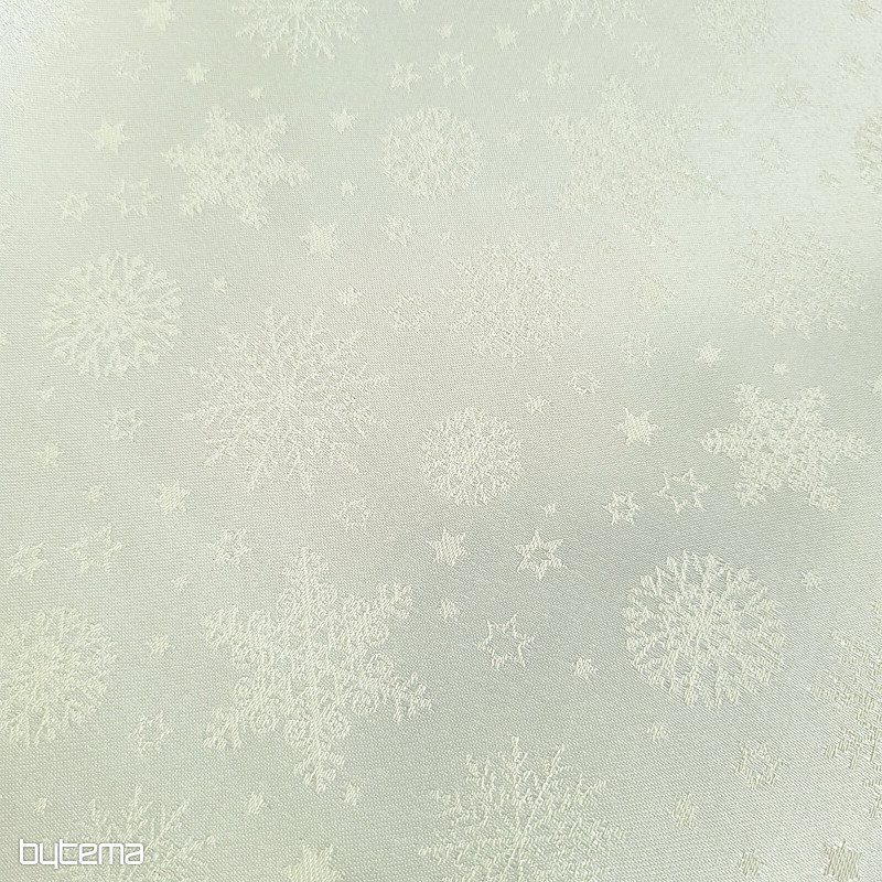 Dekoračná jednofarebná látka VLOČKY MIX SMOTANOVÉ