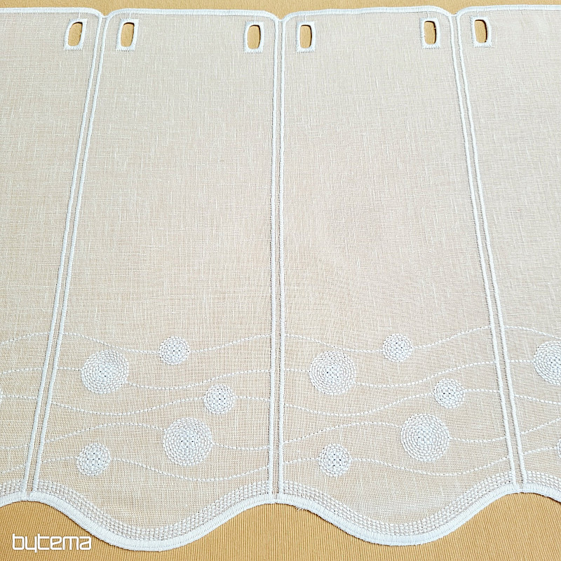 Záclona na vitrážku GERSTER 11857 kolieska biela