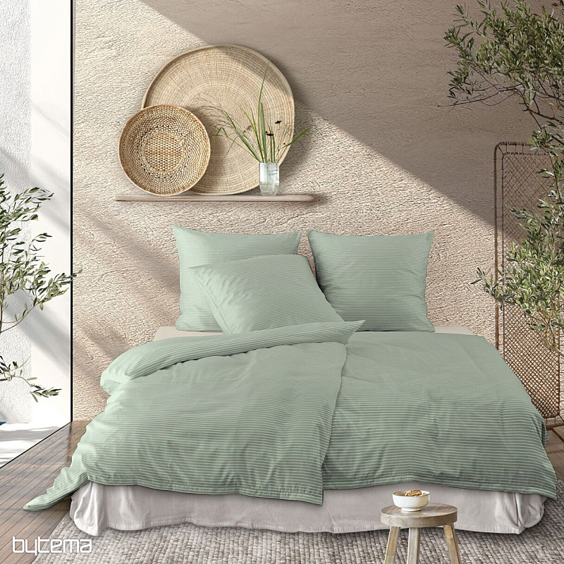 IRISETTE luxusný bavlnený satén TOKIO 8607-30 zelená