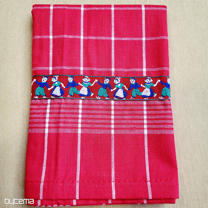 Utierky od BABIČKY ČERVENÉ S ĽUĎMI