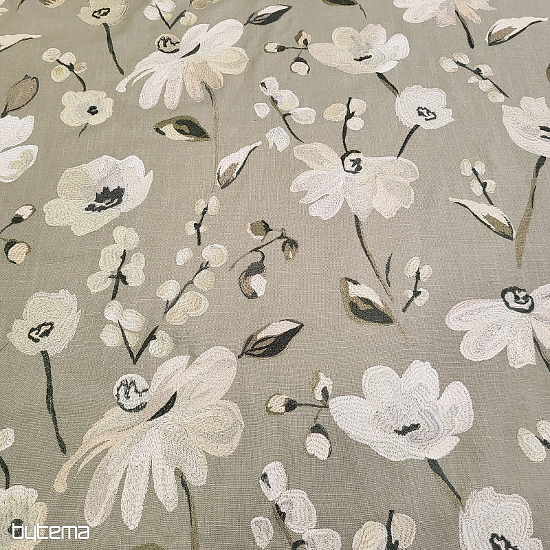 Dekoračná látka RICAMATO VÝŠIVKA s ľanom