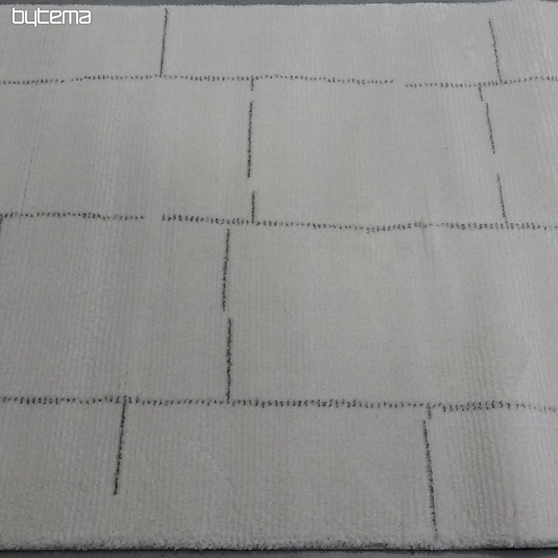 Dizajnový vlnený koberec PERLA geo white
