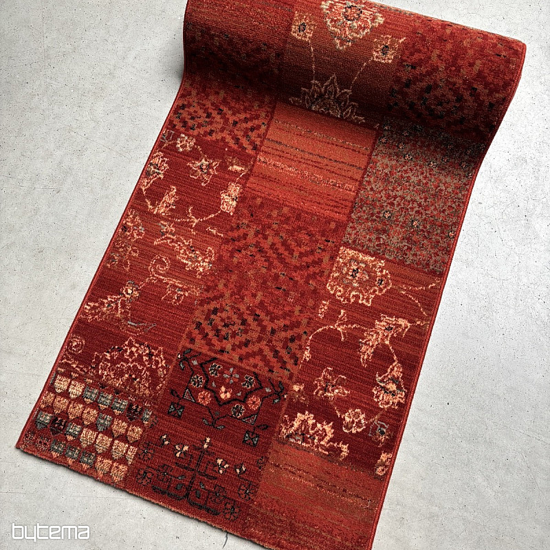 Luxusné vlnený behúň ROYAL PATCHWORK red