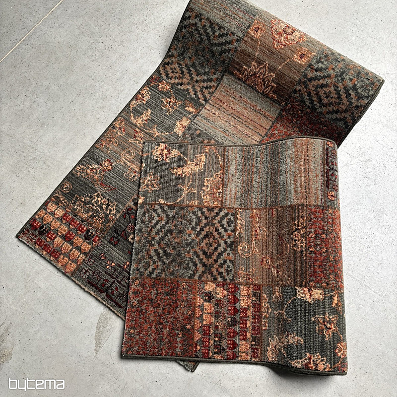 Luxusné vlnený behúň ROYAL PATCHWORK green
