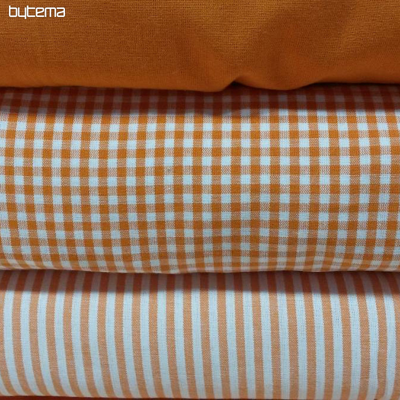 Dekoračná látka oranžový prúžok 5mm