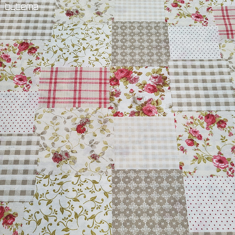 Dekoračná látka RUŽA MARTA patchwork