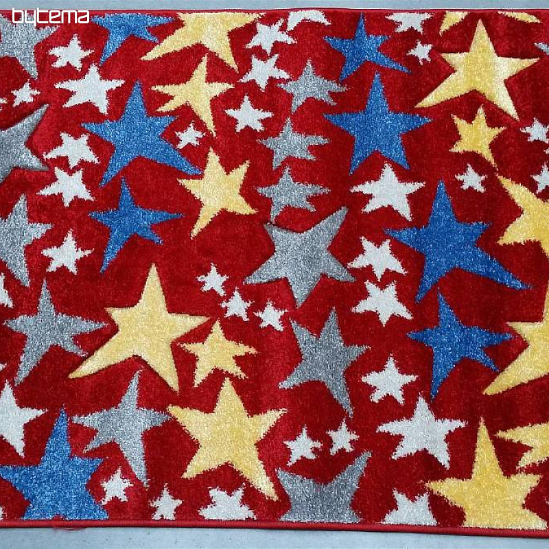 Detský kusový koberec STARS červený! Posledné kusy!