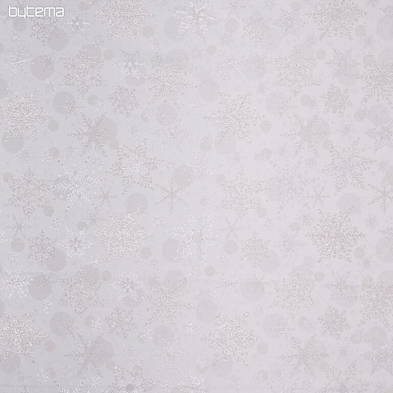 Dekoračná žakárová látka VLOČKY II. natur silver