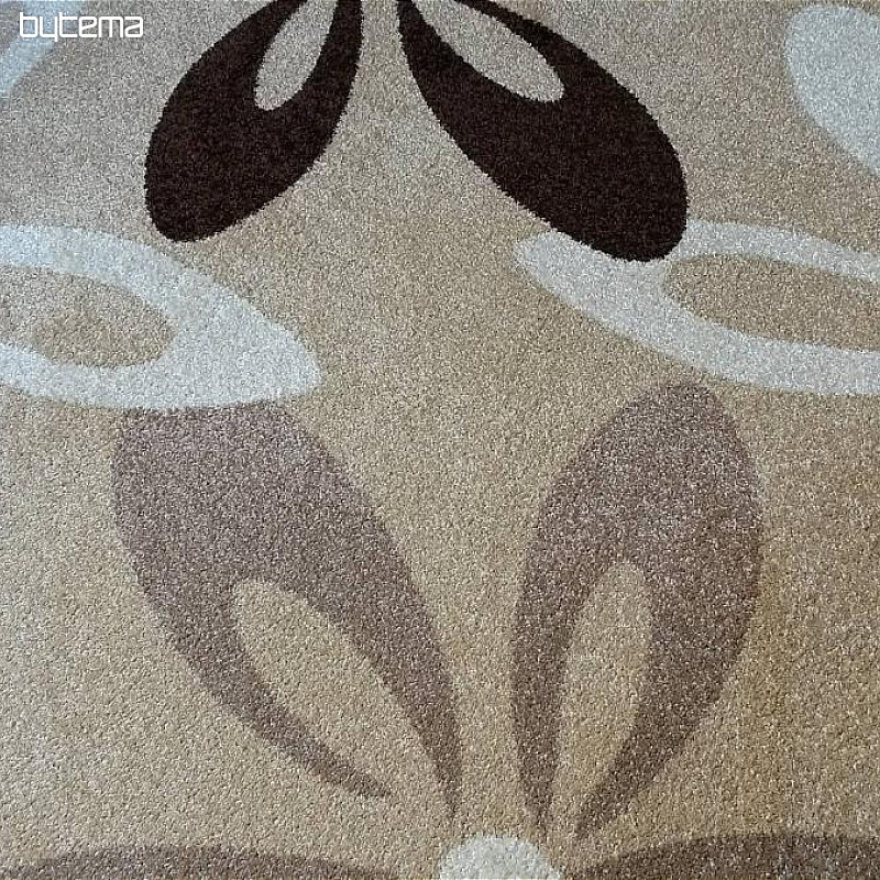 Okrúhly koberec Karmel kvety béžový