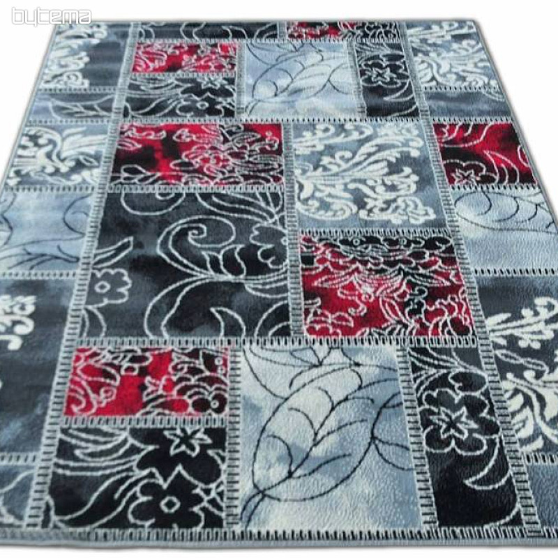 Kusový koberec AMAZON 7 sivý červený