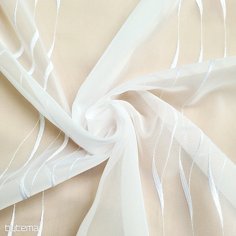 Vyšívaná luxusná záclona bílá GERSTER  195/0001