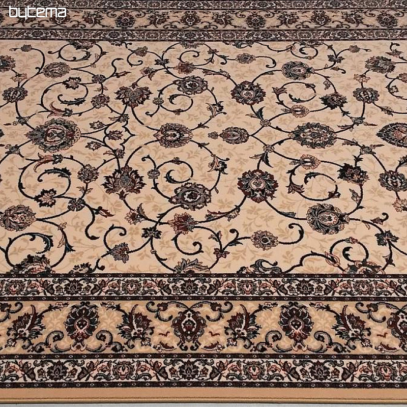 Vlnený klasický koberec ORIENT krémový s modrú