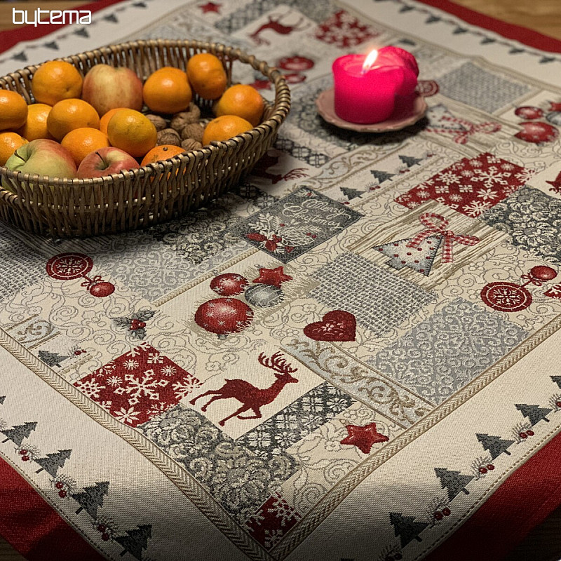 Gobelínový obrus, šál MERRY CHRISTMAS