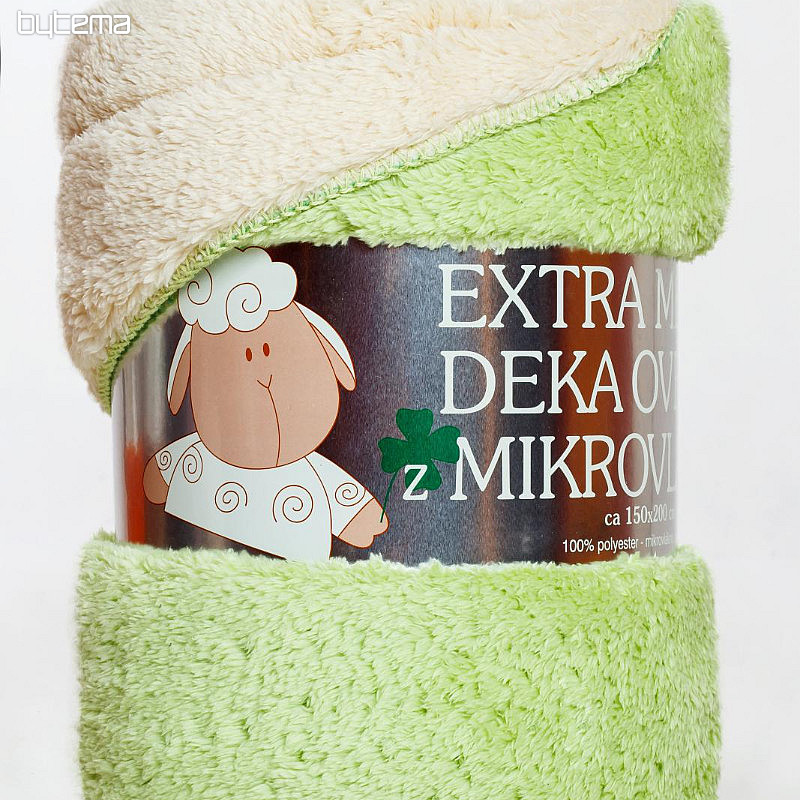 deka Ovečka-ovečka 150/200 zelená svetlá/krémová