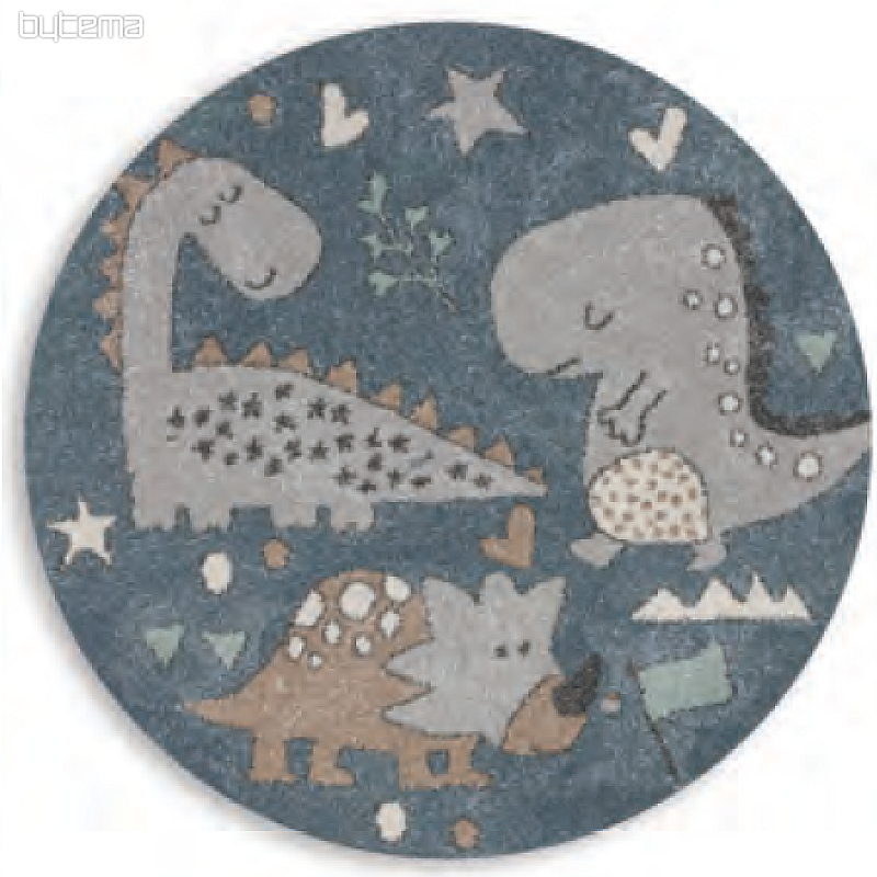 Detský guľatý koberec ROMA dinosaury