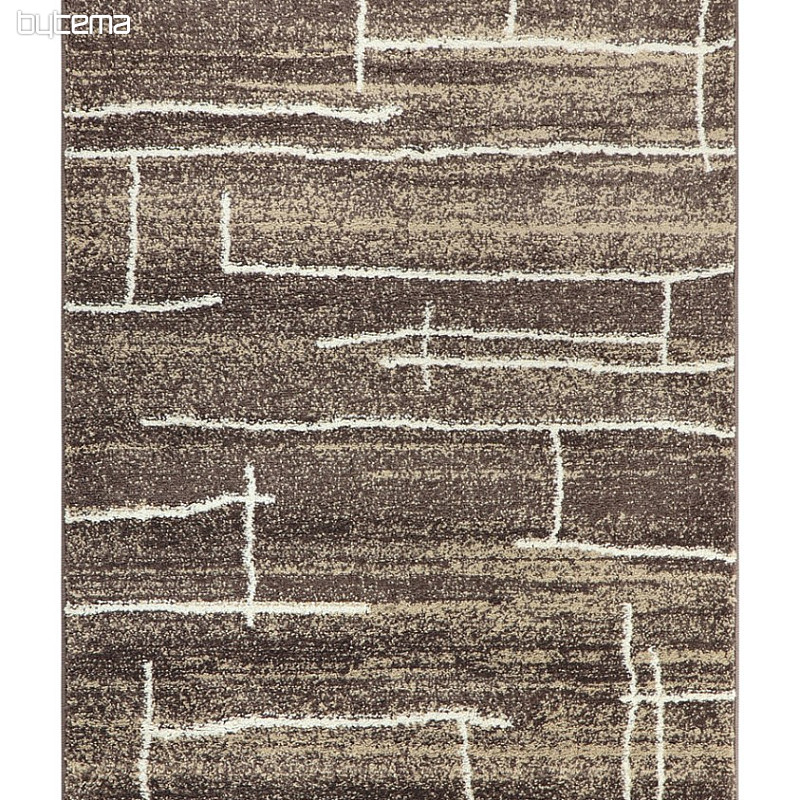 Kusový koberec DOUX maliarske plátno čiary hnedý