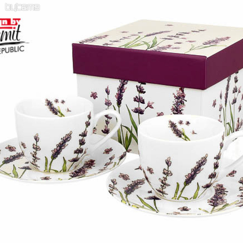 Porcelánové hrnčeky na espresso set 2 ks Lavender E Sapo