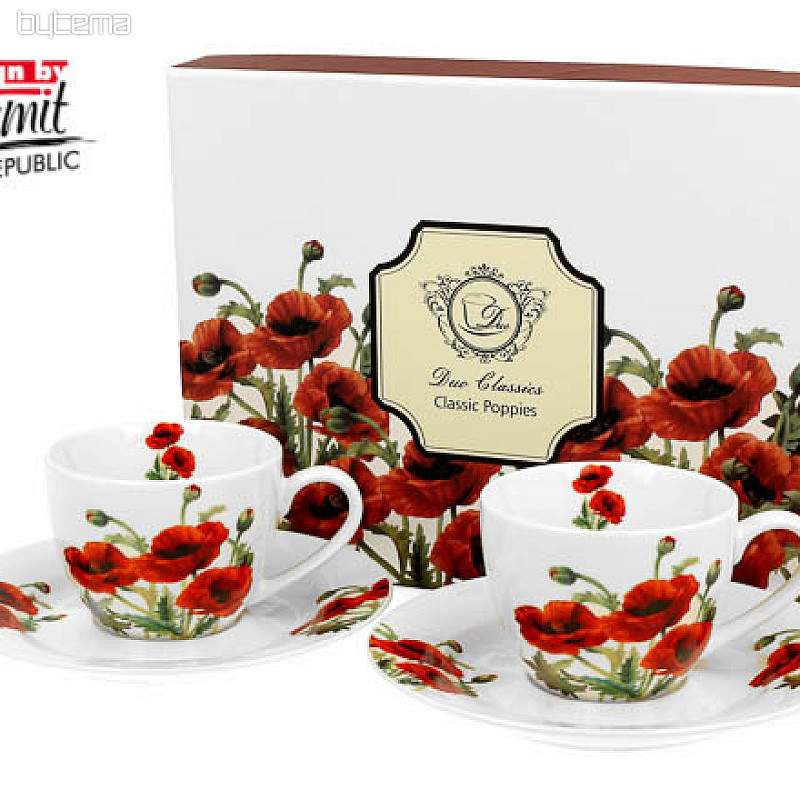 Classic poppies šálka s tanierikom set 90 ml