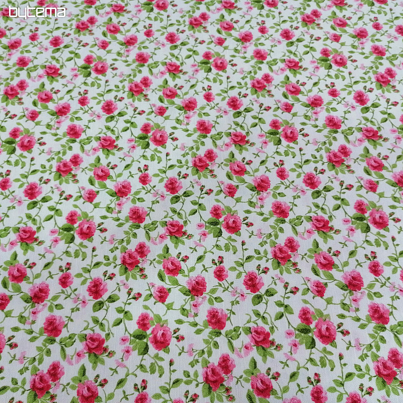 dekoračná látka LAURA - kvety malé růžové
