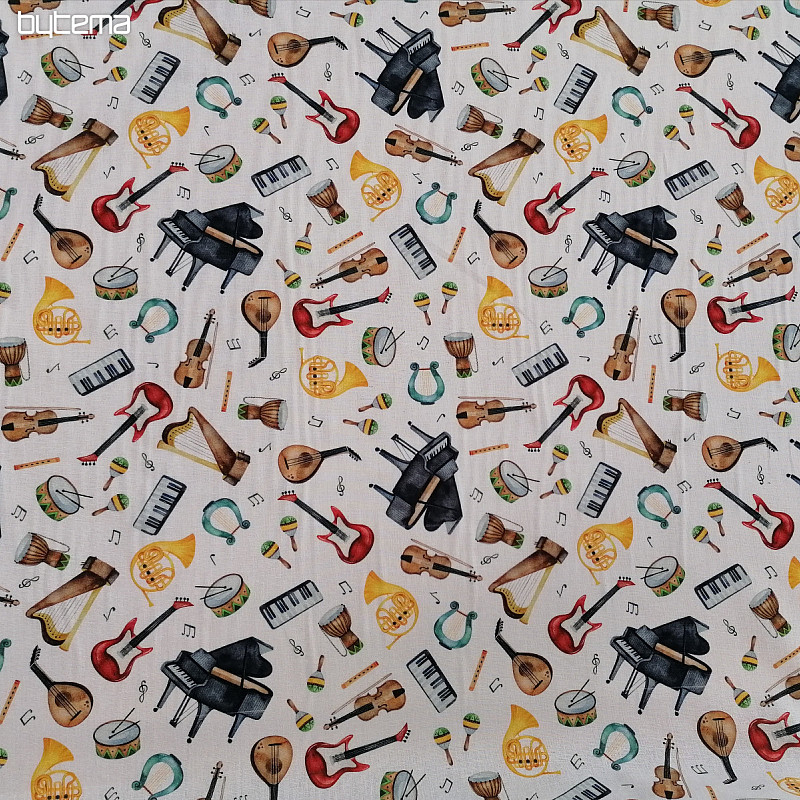 Bavlnená látka HUDBA