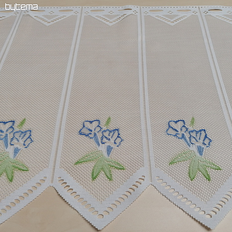Žakárová záclona DD 875 Modré kvety